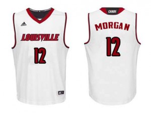 Men University of Louisville #12 Jim Morgan White Official Jersey 696379-315