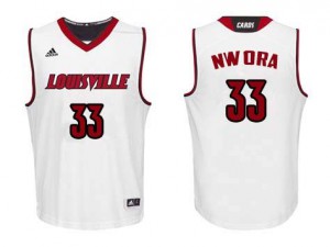 Mens Cardinals #33 Jordan Nwora White Embroidery Jerseys 958591-971