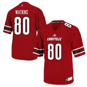 Men's Louisville Cardinals #80 Jordan Watkins Red NCAA Jersey 637230-316