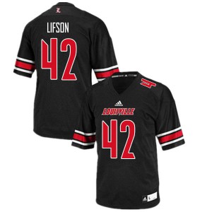 Men Louisville Cardinals #42 Josh Lifson Black Embroidery Jersey 900037-532