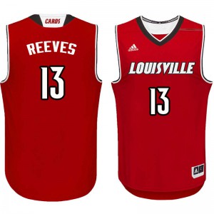 Mens University of Louisville #13 Kenny Reeves Red NCAA Jersey 579981-418