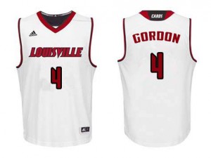 Men University of Louisville #4 Lancaster Gordon White Official Jersey 264997-855