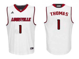 Men's Louisville Cardinals #1 Lance Thomas White Stitch Jersey 790873-864