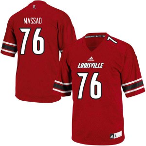 Men's Louisville Cardinals #76 Luke Massad Red High School Jersey 185089-646