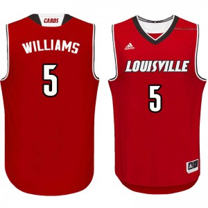 Mens Louisville #5 Malik Williams Red Stitched Jersey 765513-908