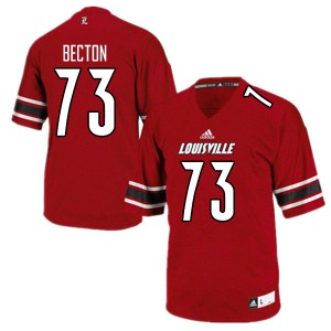 Mens Louisville #73 Mekhi Becton Red College Jerseys 741052-222