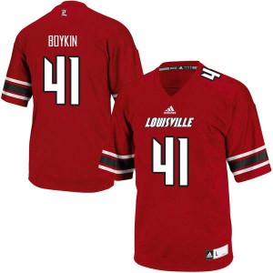 Men Louisville #41 Michael Boykin Red Football Jersey 696658-682
