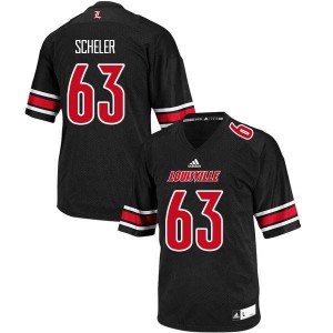 Mens Louisville #63 Nate Scheler Black Stitched Jerseys 216255-337