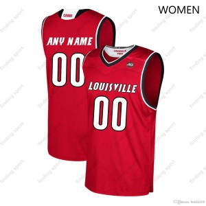 Womens Louisville #00 Custom Red Limited NCAA Jersey 137368-207