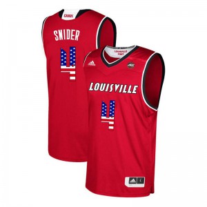 Mens Cardinals #4 Quentin Snider Red USA Flag Fashion Embroidery Jersey 395309-576