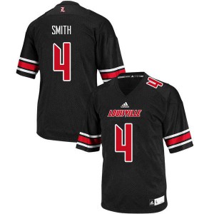Men Louisville Cardinals #4 TreSean Smith Black Embroidery Jerseys 560320-990