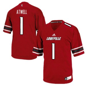 Mens Louisville #1 Tutu Atwell Red College Jerseys 727089-980
