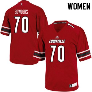 Women Cardinals #70 Emmanual Sowders Red University Jerseys 153831-284