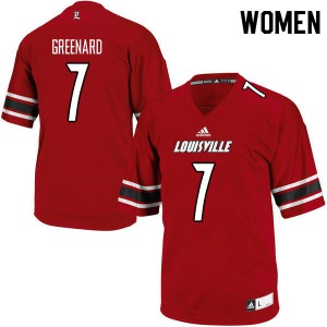 Womens University of Louisville #7 Jon Greenard Red Football Jersey 183979-882