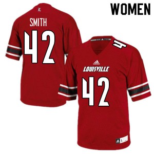 Women Louisville Cardinals #42 Allen Smith Red Stitched Jersey 578512-266
