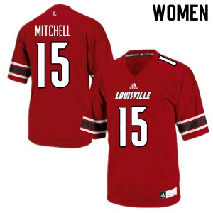 Women Louisville Cardinals #15 Jalen Mitchell Red High School Jersey 132192-155