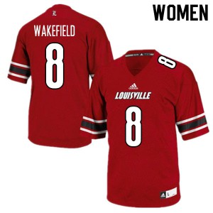 Women's Louisville #8 Keion Wakefield Red High School Jersey 105852-222