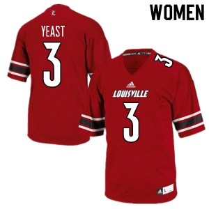 Women's Cardinals #3 Russ Yeast Red Player Jersey 473396-216