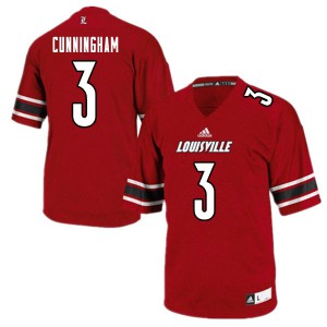 Womens University of Louisville #3 Micale Cunningham White Official Jersey 488765-467