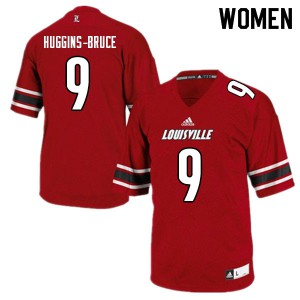 Womens Louisville #9 Ahmari Huggins-Bruce Red Official Jersey 392488-425