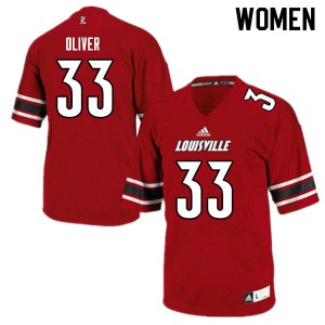Women's Louisville Cardinals #33 Bralyn Oliver Red Stitch Jerseys 908747-995