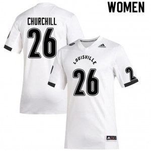 Womens Louisville Cardinals #26 Jatavian Churchill White Official Jersey 162467-841