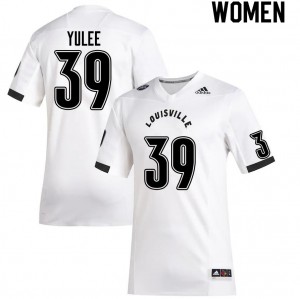 Womens Louisville Cardinals #39 Malachi Yulee White Football Jerseys 516220-905