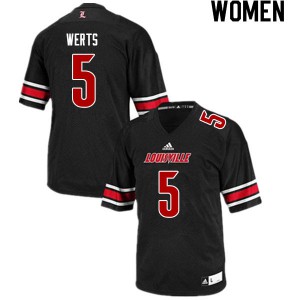Womens Louisville #5 Shai Werts Black Official Jersey 455662-469