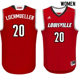 Women's University of Louisville #20 Bob Lochmueller Red NCAA Jerseys 241007-459