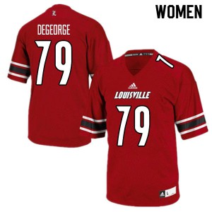 Women's University of Louisville #79 Cameron DeGeorge Red Stitched Jersey 347875-869