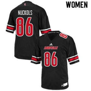 Women Cardinals #86 Chris Nuckols Black NCAA Jerseys 855284-208