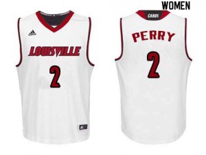 Women University of Louisville #2 Darius Perry White Stitch Jerseys 196569-681