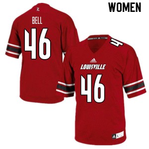 Women's University of Louisville #46 Darrian Bell Red Player Jersey 709619-777