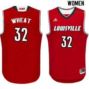Women's Louisville #32 DeJuan Wheat Red Stitch Jerseys 502685-667