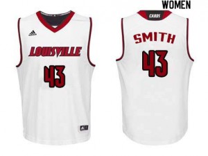 Women Louisville Cardinals #43 Derek Smith White Basketball Jersey 758371-675