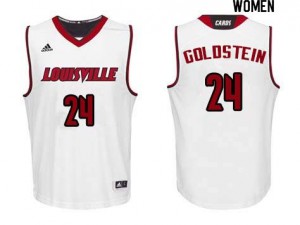 Womens Louisville #24 Don Goldstein White College Jersey 937553-364