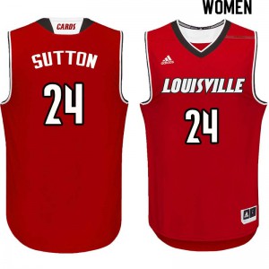 Women Louisville Cardinals #24 Dwayne Sutton Red Stitched Jersey 209934-400