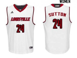 Womens Louisville Cardinals #24 Dwayne Sutton White University Jersey 367923-247