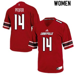 Womens Louisville Cardinals #14 Ean Pfeifer Red Official Jersey 217452-116