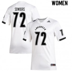 Women Louisville #72 Emmanual Sowders White Football Jerseys 719420-673