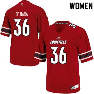 Womens University of Louisville #36 Evan O'Hara Red Embroidery Jerseys 226234-656