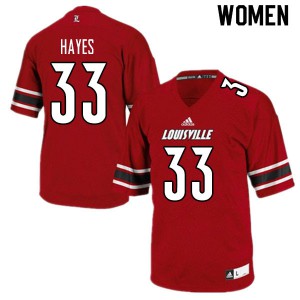 Womens Cardinals #33 Isaiah Hayes Red NCAA Jersey 535411-251