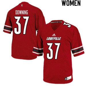 Women's Louisville #37 Isiah Downing Red Official Jerseys 883138-791