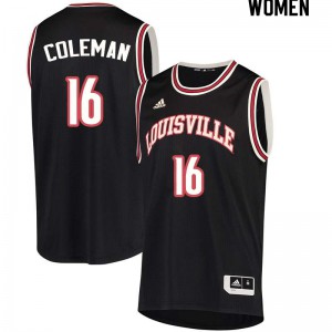 Womens Cardinals #16 Jack Coleman Black Basketball Jerseys 602123-606