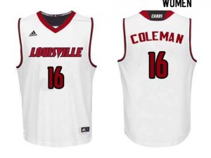 Womens Louisville Cardinals #16 Jack Coleman White University Jersey 192401-828