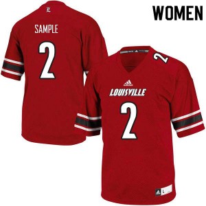 Women's Cardinals #2 James Sample Red College Jersey 742829-954