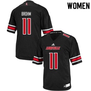 Womens Louisville #11 Jeff Brohm Black Player Jersey 994206-866