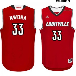 Womens Louisville #33 Jordan Nwora Red Official Jerseys 587389-545