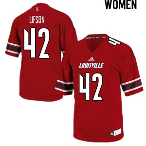 Women University of Louisville #42 Josh Lifson Red University Jerseys 332190-228