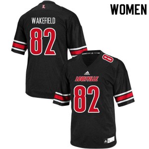 Women Louisville #82 Keion Wakefield Black Football Jerseys 210310-130